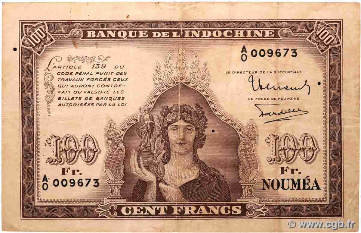100 Francs NOUVELLE CALÉDONIE 1942 P.44 fSS