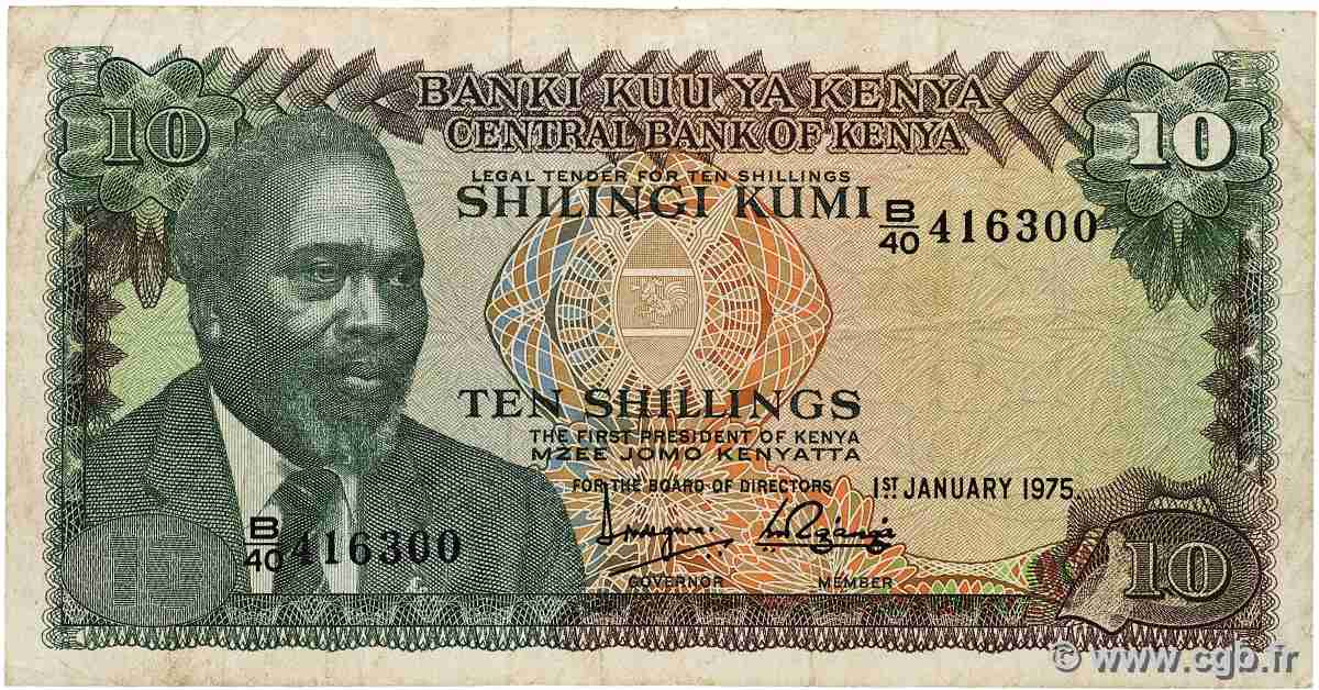 10 Shillings KENIA 1975 P.12a S