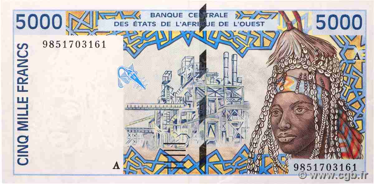 5000 Francs WEST AFRICAN STATES 1998 P.113Ah XF