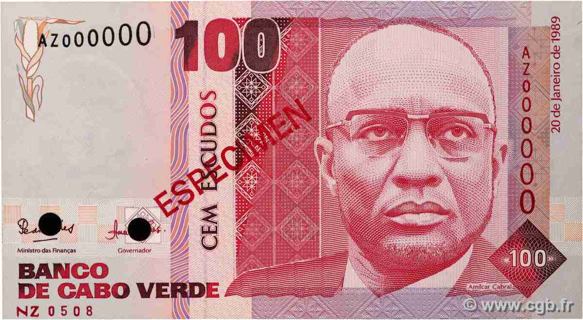 100 Escudos Spécimen CABO VERDE 1989 P.57s SC+