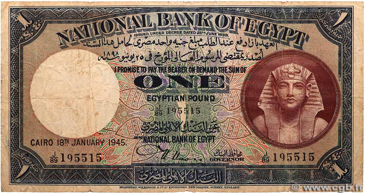 1 Pound ÉGYPTE 1945 P.022c TB