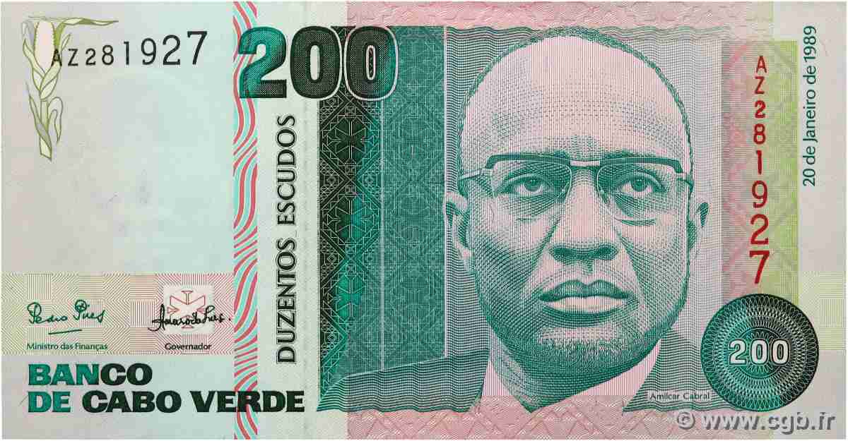 200 Escudos CAPE VERDE 1989 P.58a UNC-