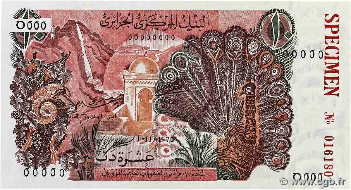 10 Dinars Spécimen ALGERIA 1970 P.127s UNC-