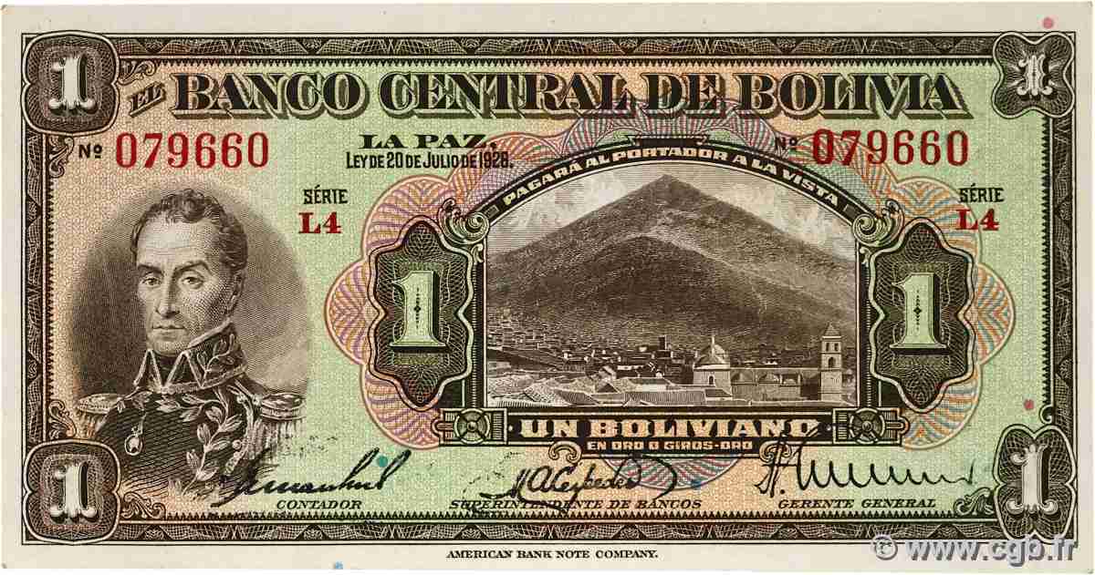 1 Boliviano BOLIVIE 1928 P.118a pr.NEUF