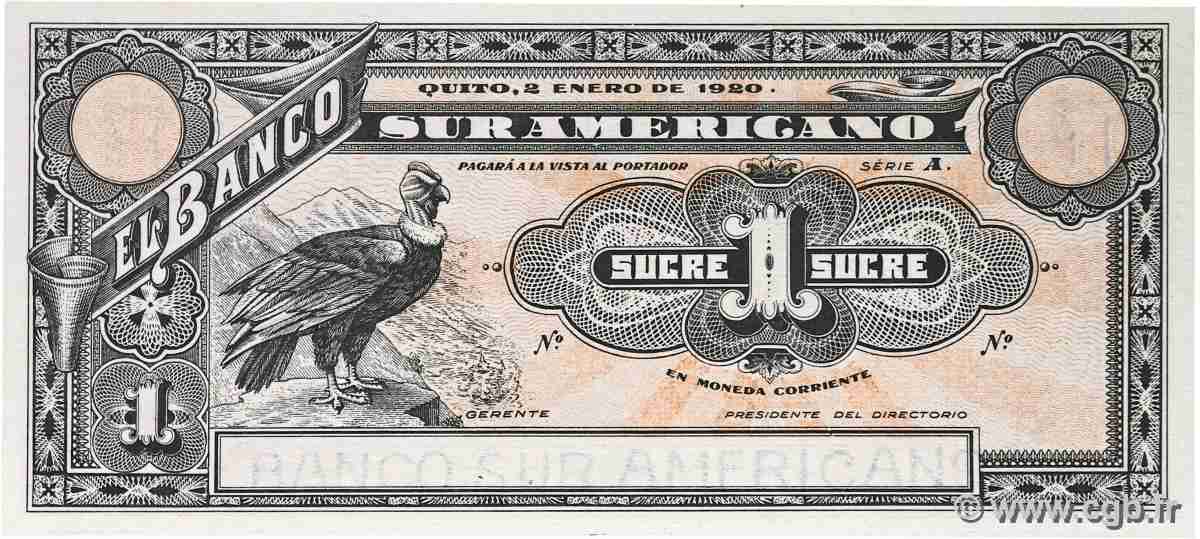 1 Sucre Non émis ÉQUATEUR 1920 PS.251r NEUF