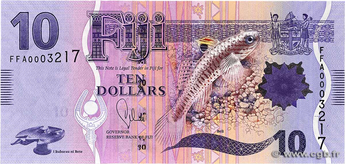 10 Dollars FIDJI 2013 P.116 NEUF