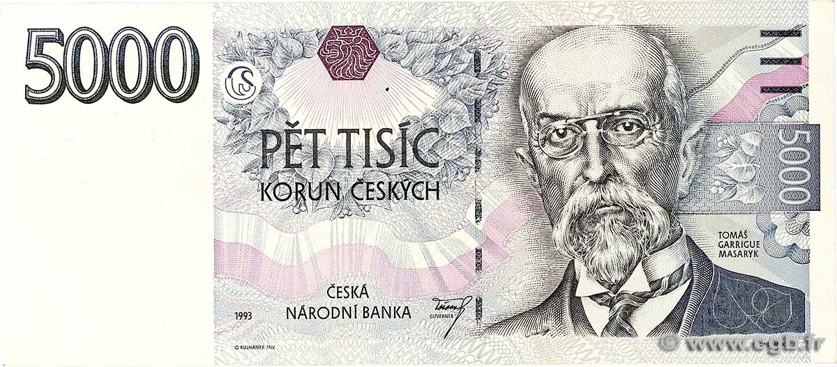 5000 Korun RÉPUBLIQUE TCHÈQUE 1993 P.09 pr.SUP