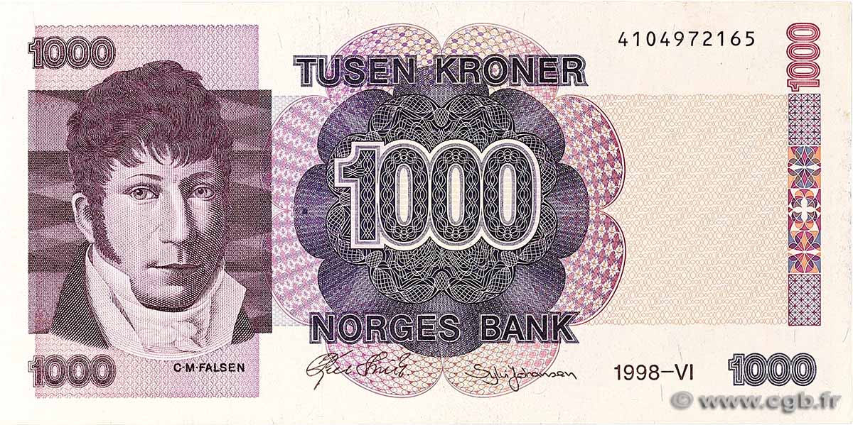 1000 Kroner NORVÈGE 1998 P.45b SPL
