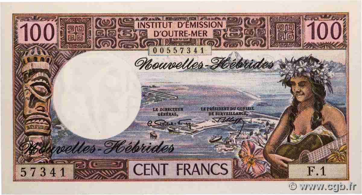 100 Francs NEW HEBRIDES 1972 P.18b UNC-