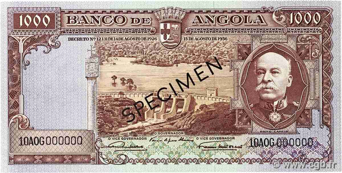 1000 Escudos Spécimen ANGOLA 1956 P.091s UNC