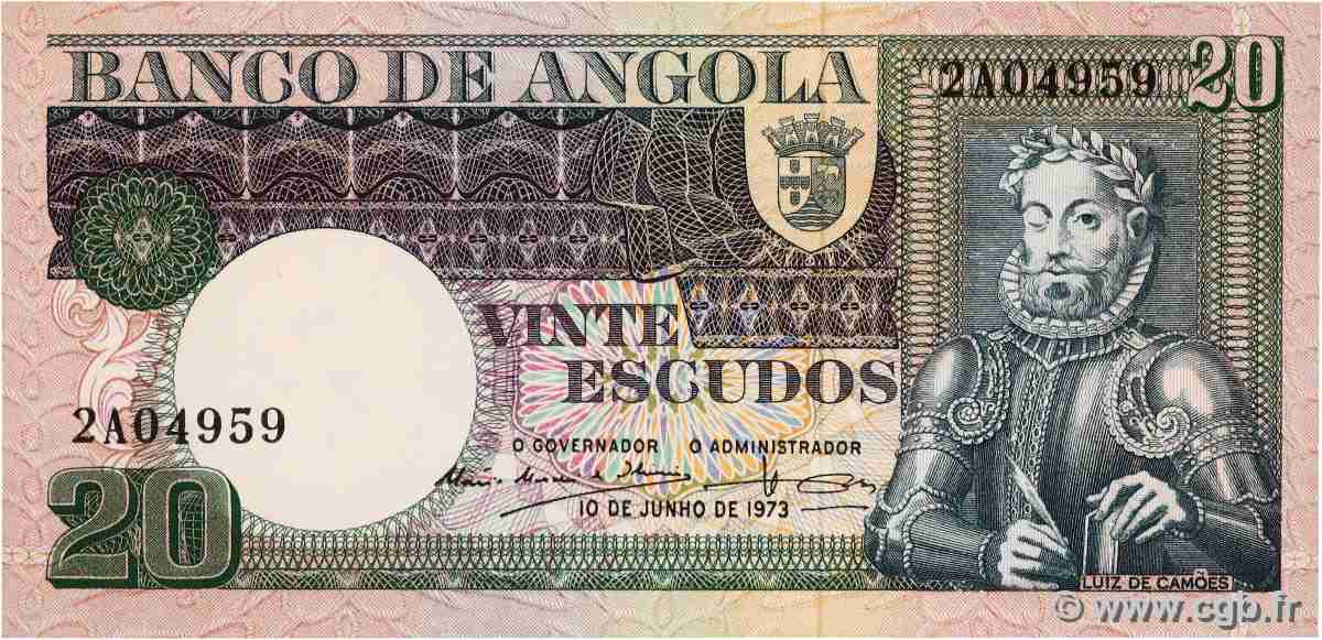 20 Escudos ANGOLA 1973 P.104 SPL