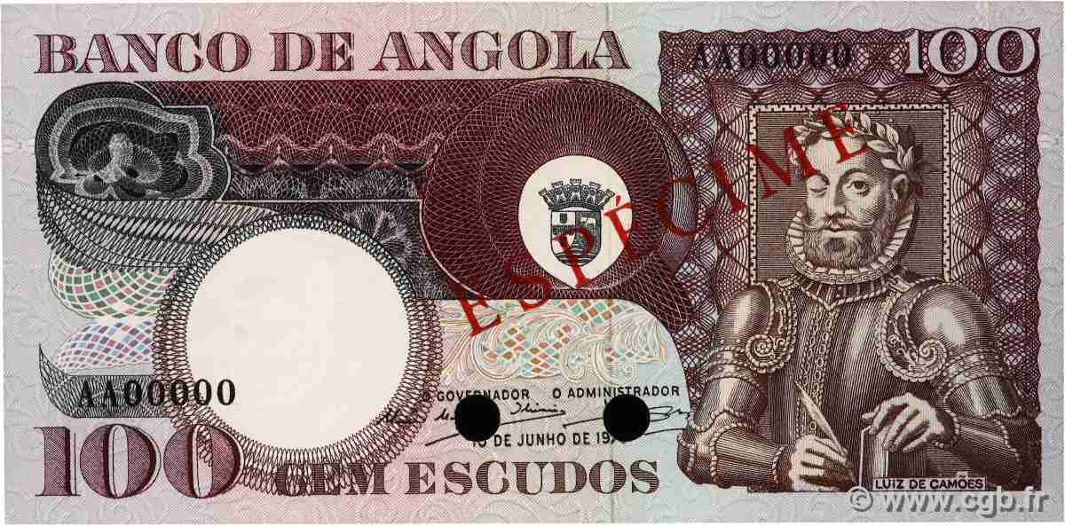 100 Escudos Spécimen ANGOLA 1973 P.106s FDC