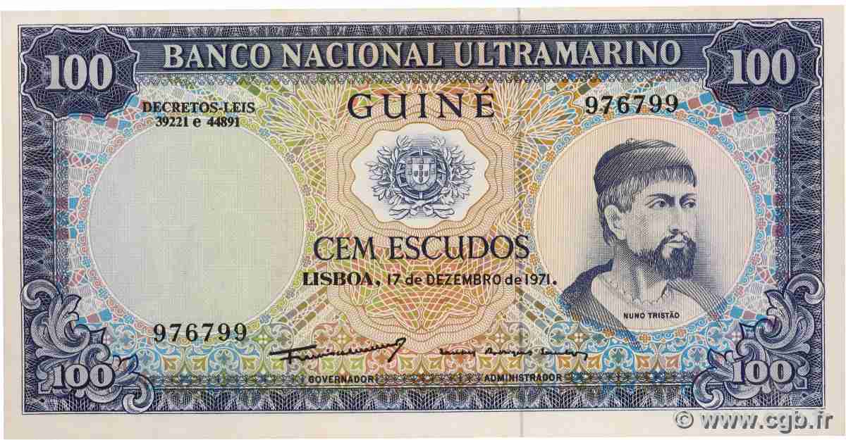 100 Escudos GUINÉE PORTUGAISE 1971 P.045 SPL