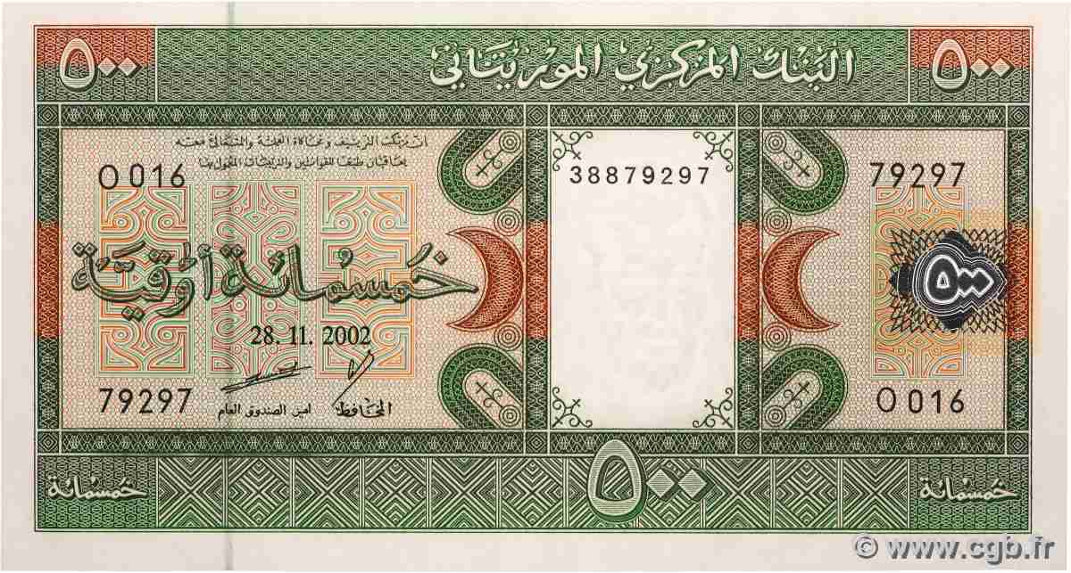 500 Ouguiya Numéro radar MAURITANIA 2002 P.08c UNC