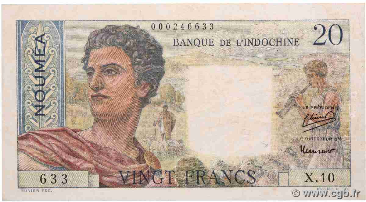 20 Francs NEW CALEDONIA 1951 P.50a F