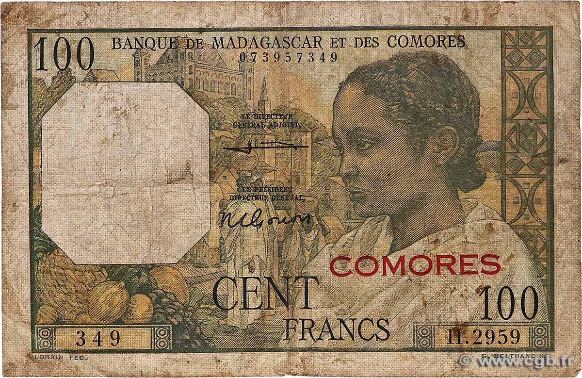 100 Francs COMOROS 1960 P.03b2 G