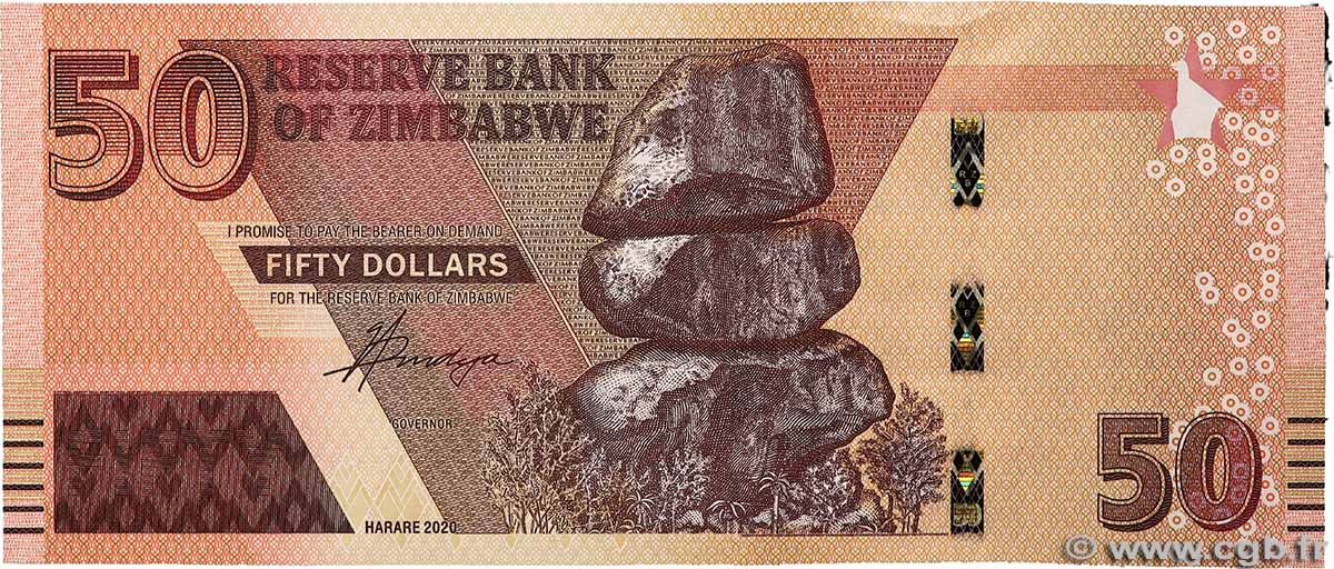 50 Dollars ZIMBABWE 2020 P.105 NEUF