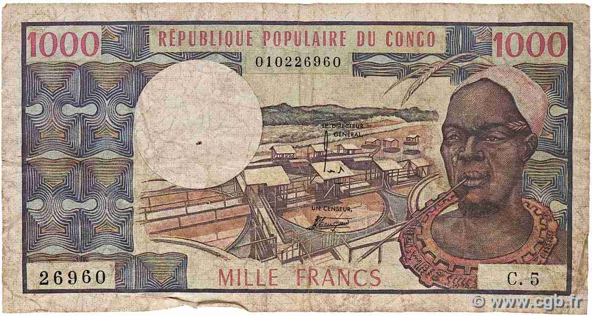 1000 Francs type 1973 CONGO 1978 A.213c B