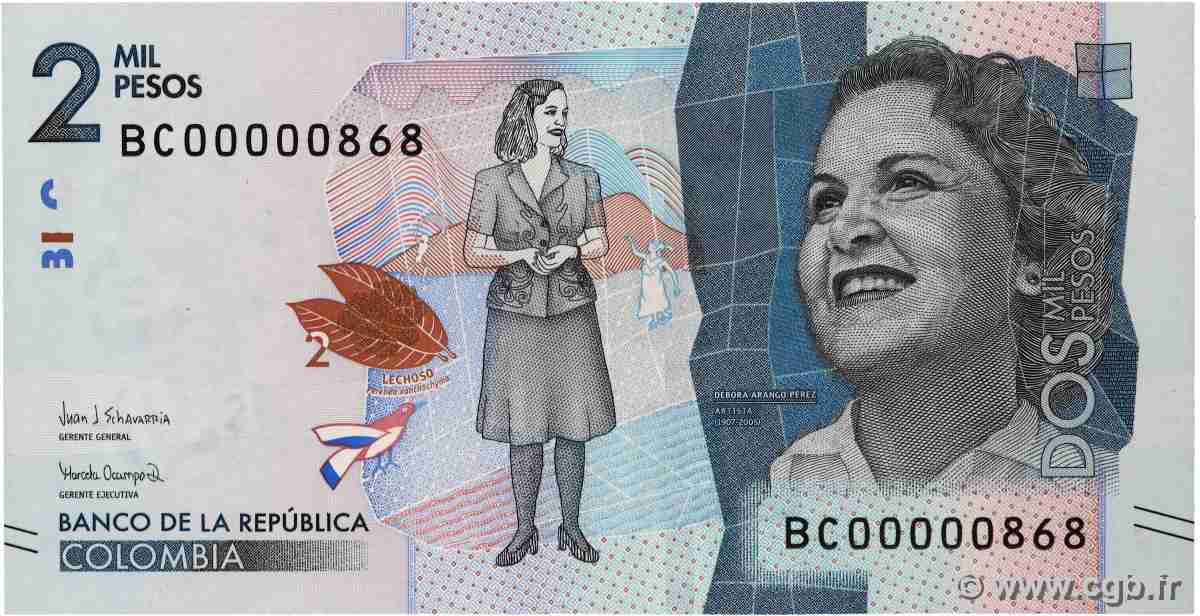 2000 Pesos Numéro spécial COLOMBIE 2018 P.458d NEUF