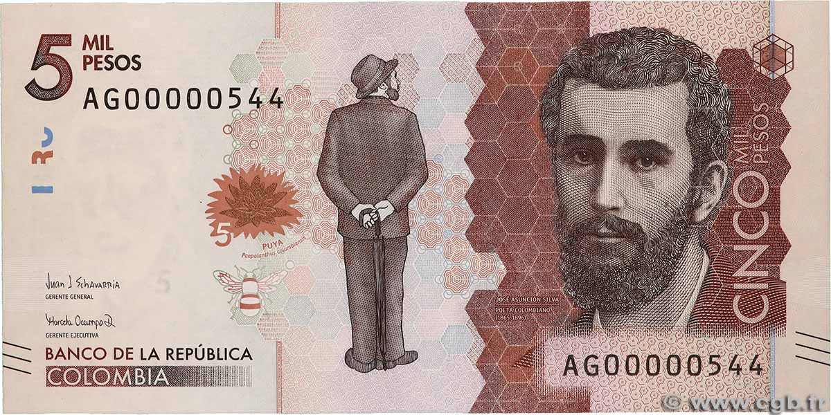 5000 Pesos Numéro spécial COLOMBIE 2018 P.459d SPL+