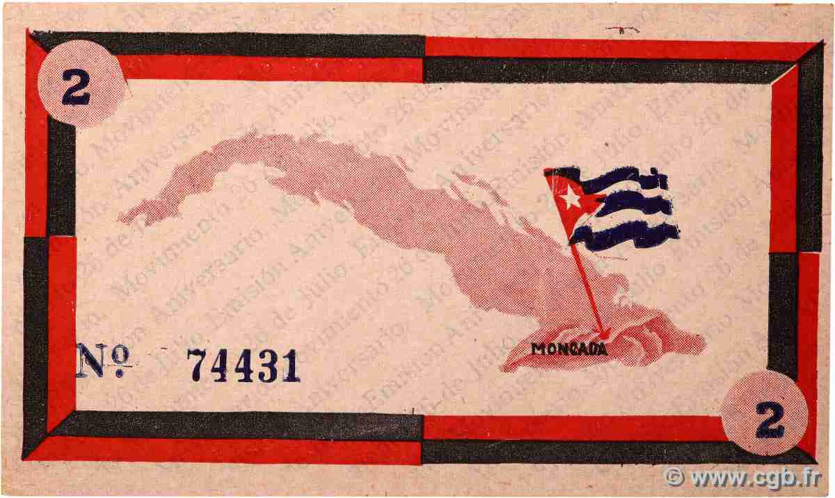 2 Pesos CUBA 1958 SPL+