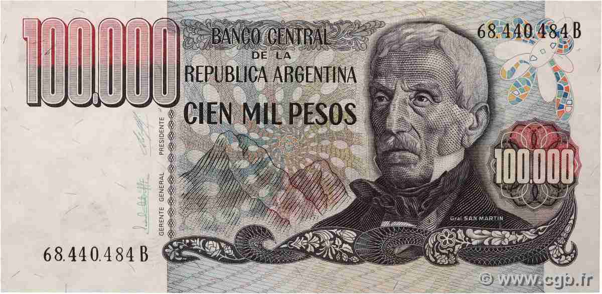 100000 Pesos ARGENTINA 1976 P.308b AU