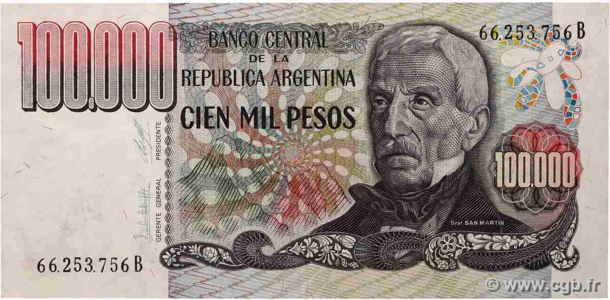 100000 Pesos ARGENTINE 1976 P.308b SUP