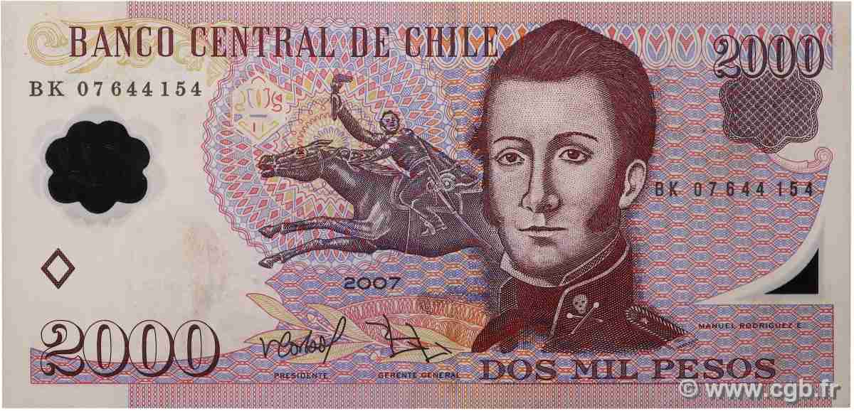 2000 Pesos CILE 2007 P.160b BB