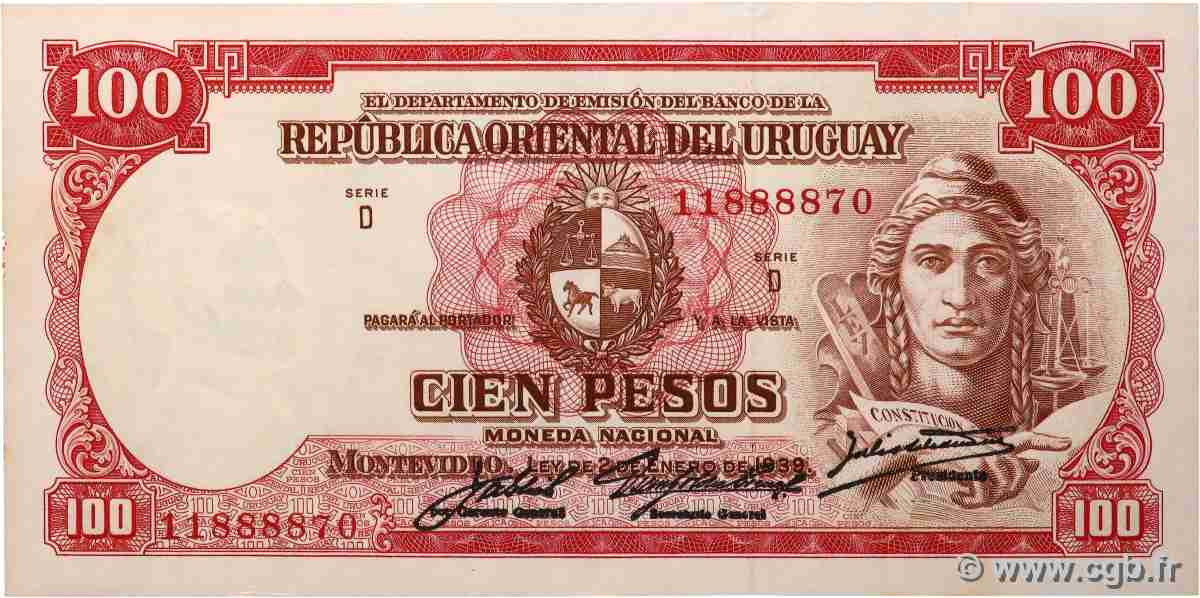 100 Pesos URUGUAY 1939 P.039c XF