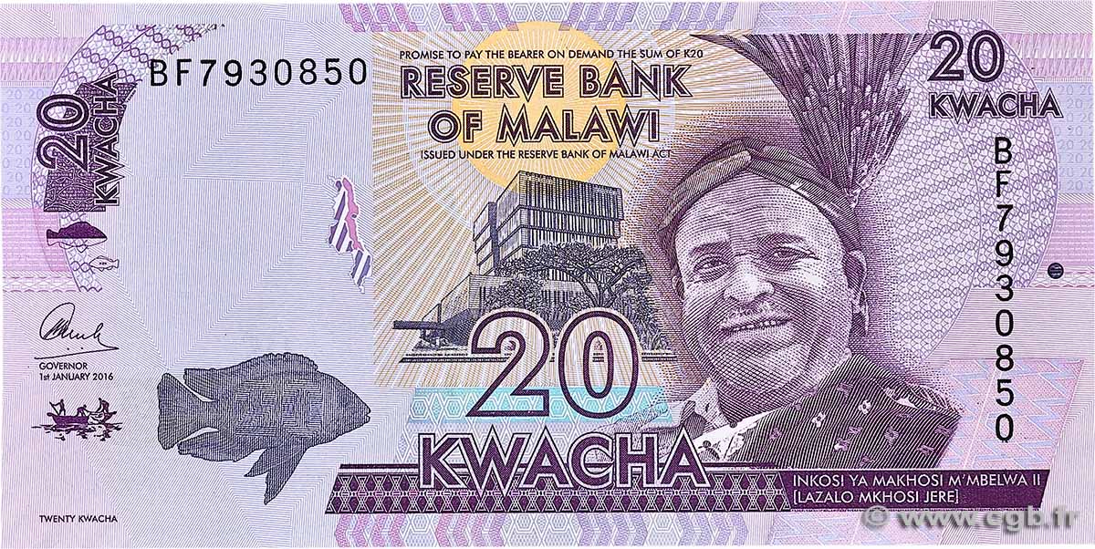 20 Kwacha MALAWI 2016 P.63c ST