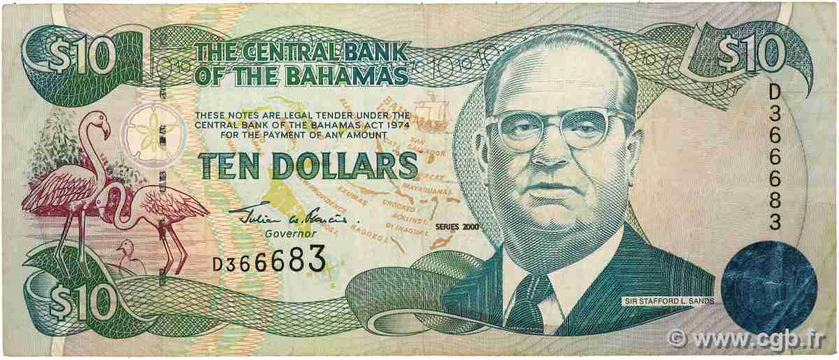 10 Dollars BAHAMAS 2000 P.64 MB