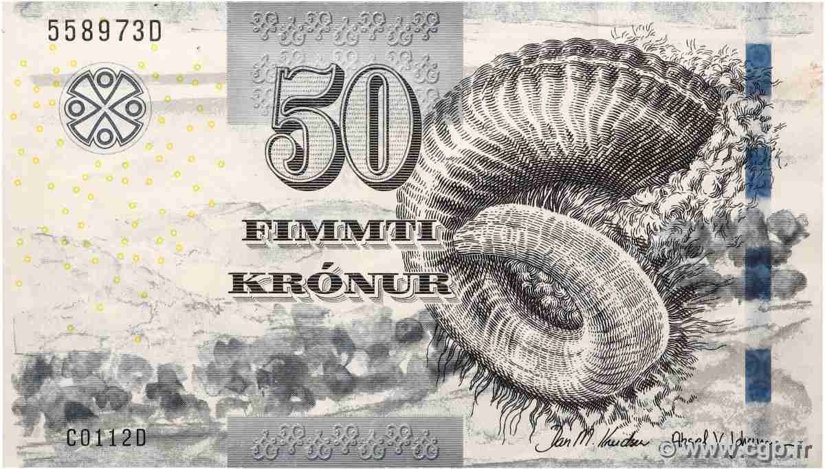 50 Kronur FAROE ISLANDS 2011 P.29 VF+