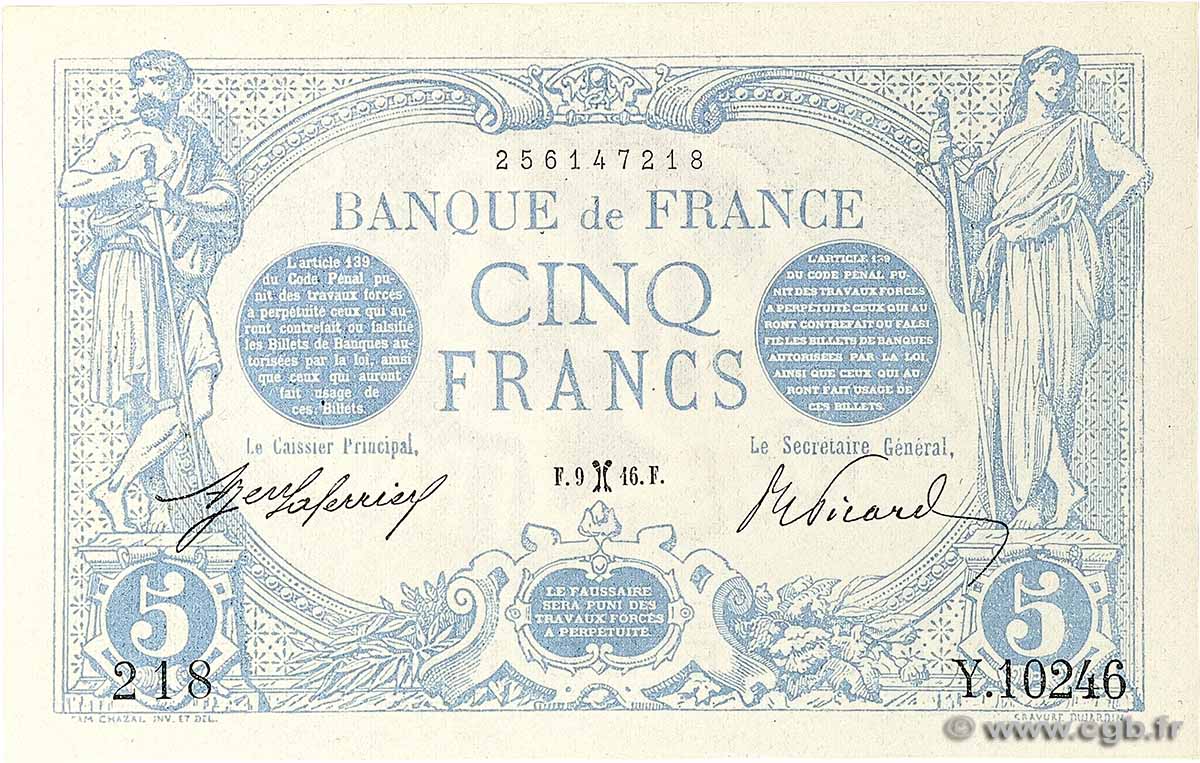 5 Francs BLEU FRANCE 1916 F.02.36 AU