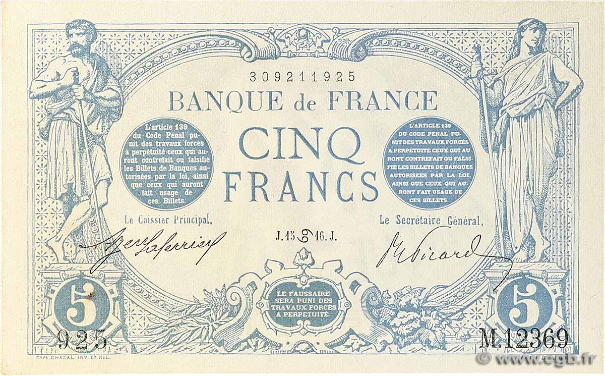 5 Francs BLEU FRANCE 1916 F.02.40 XF