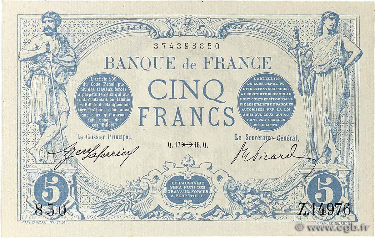 5 Francs BLEU FRANCE 1916 F.02.45 UNC-