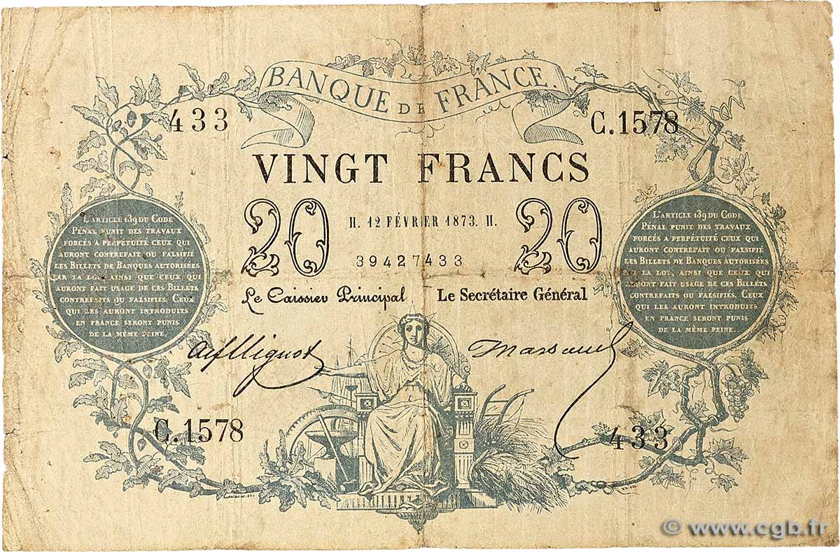 20 Francs type 1871 - Bleu FRANCE 1873 F.A46.04 VG