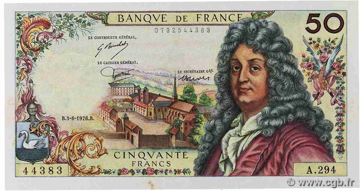 50 Francs RACINE FRANCE 1976 F.64.33 UNC-