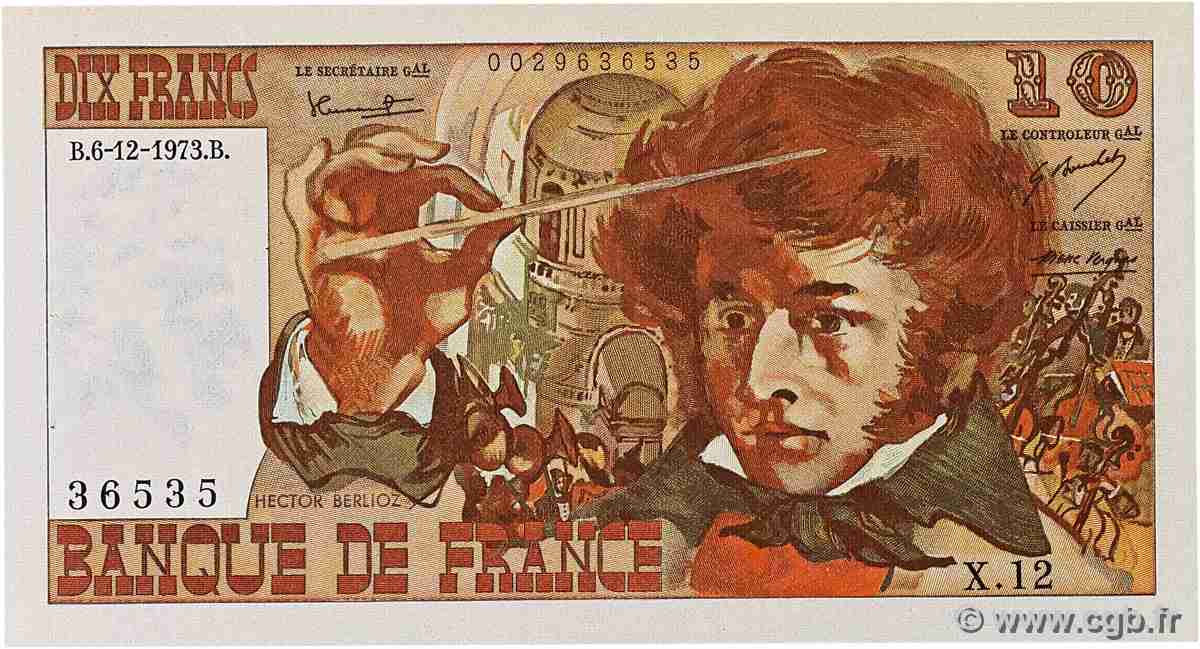 10 Francs BERLIOZ FRANCE 1973 F.63.02 SUP+