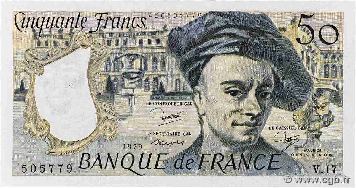 50 Francs QUENTIN DE LA TOUR FRANCE 1979 F.67.05 UNC