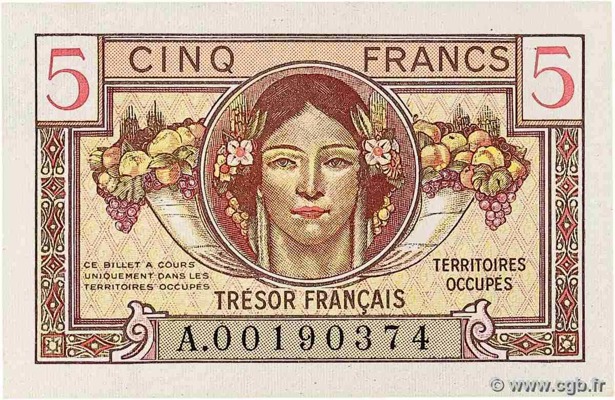 5 Francs TRÉSOR FRANÇAIS FRANCE 1947 VF.29.01 UNC-