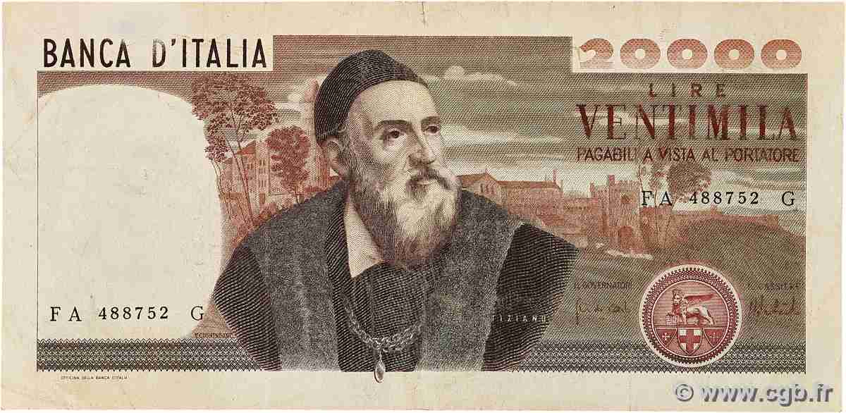 20000 Lire ITALY 1975 P.104 F+