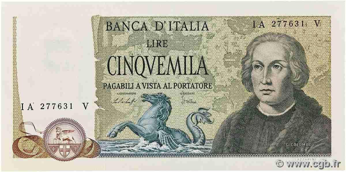 5000 Lire ITALY 1977 P.102c UNC-