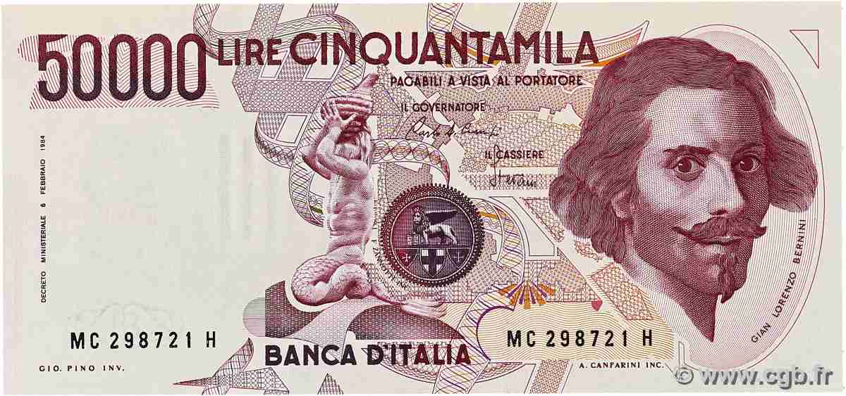 50000 Lire ITALY 1984 P.113b UNC
