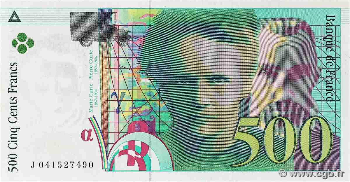 500 Francs PIERRE ET MARIE CURIE Sans STRAP Fauté FRANCE 1998 F.76f4.04 UNC