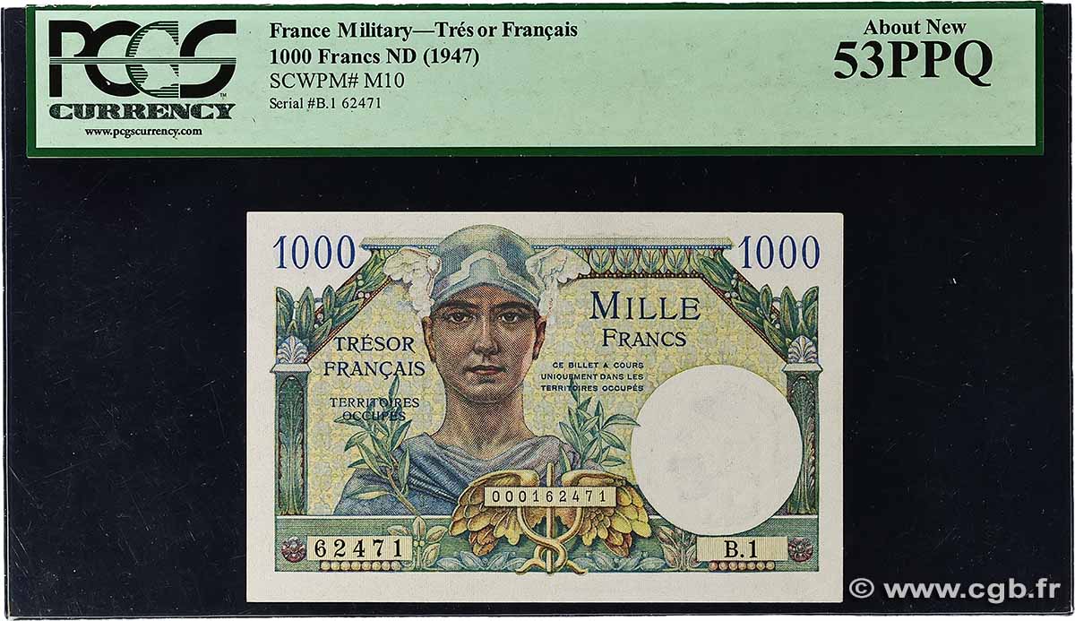 1000 Francs TRÉSOR FRANÇAIS FRANCE 1947 VF.33.01 XF+