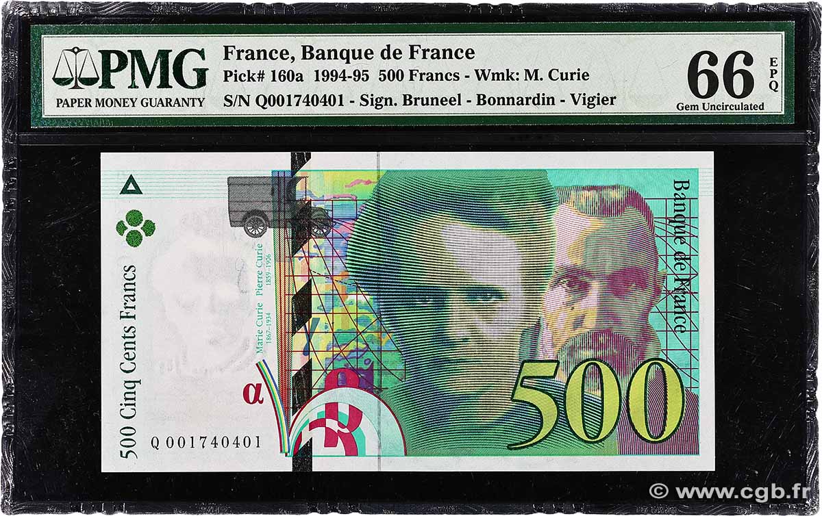 500 Francs PIERRE ET MARIE CURIE FRANCE 1994 F.76.01 UNC