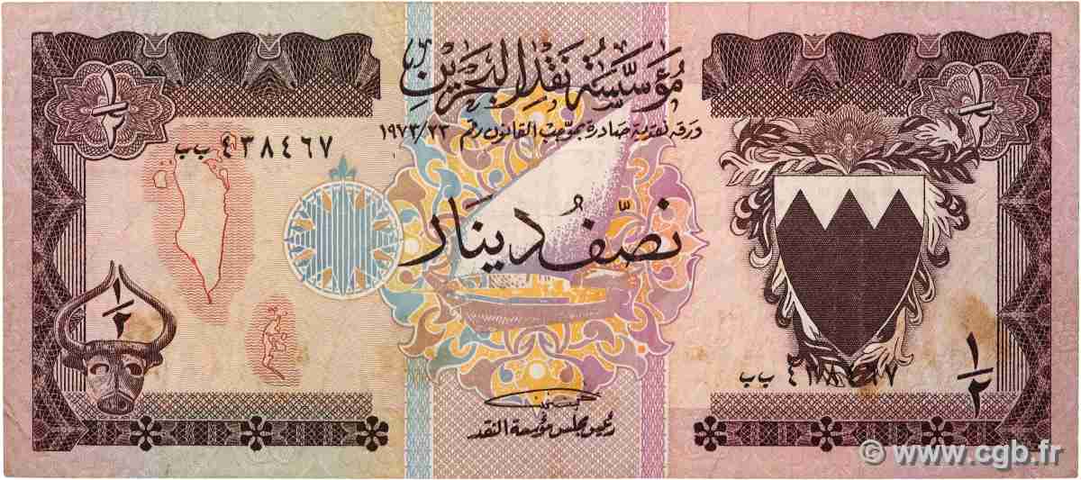 1/2 Dinar BAHRAIN 1973 P.07 F+