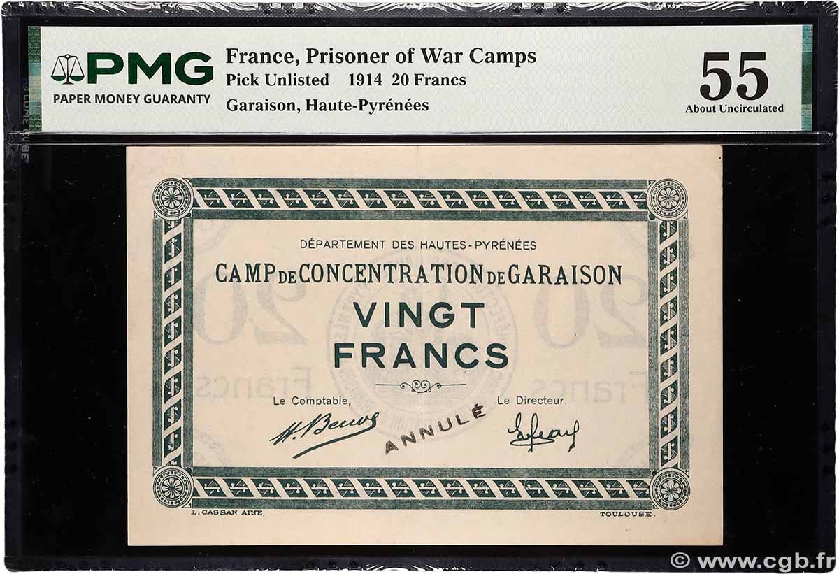 20 Francs Annulé FRANCE régionalisme et divers Garaison 1914 JP.65-22 SPL