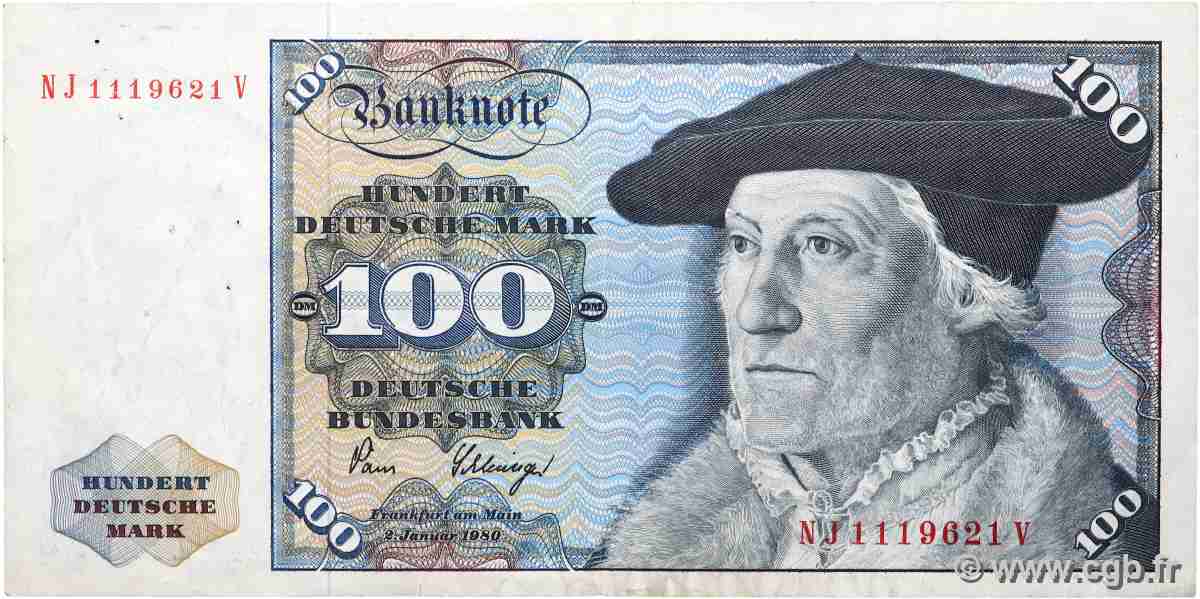 100 Deutsche Mark ALLEMAGNE FÉDÉRALE 1980 P.34d TTB+