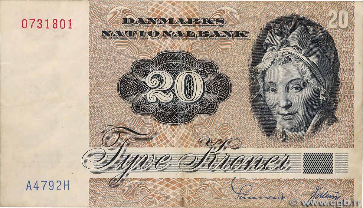 20 Kroner DANEMARK 1979 P.049a TTB